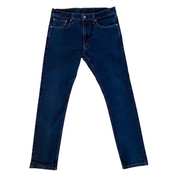 Men Levis 512 Slim Fit Jeans size 33 blue Dark Wash 88% Cotton 10% Polyester - Picture 1 of 12